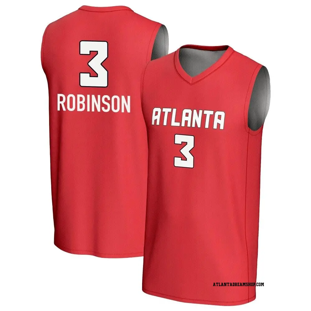 Men's Danielle Robinson ＃3 Replica Red Atlanta Dream Lightweight Jersey