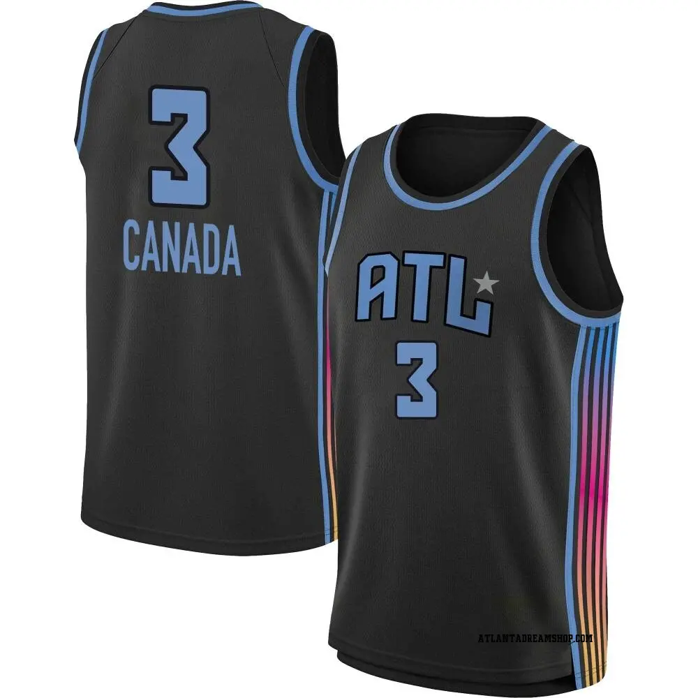 Men's Jordin Canada ＃3 Rebel Edition Victory Black Atlanta Dream 2021 Jersey