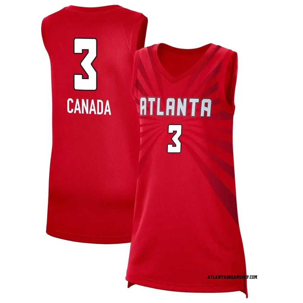 Women's Jordin Canada ＃3 Explorer Edition Victory Red Atlanta Dream 2021 Jersey