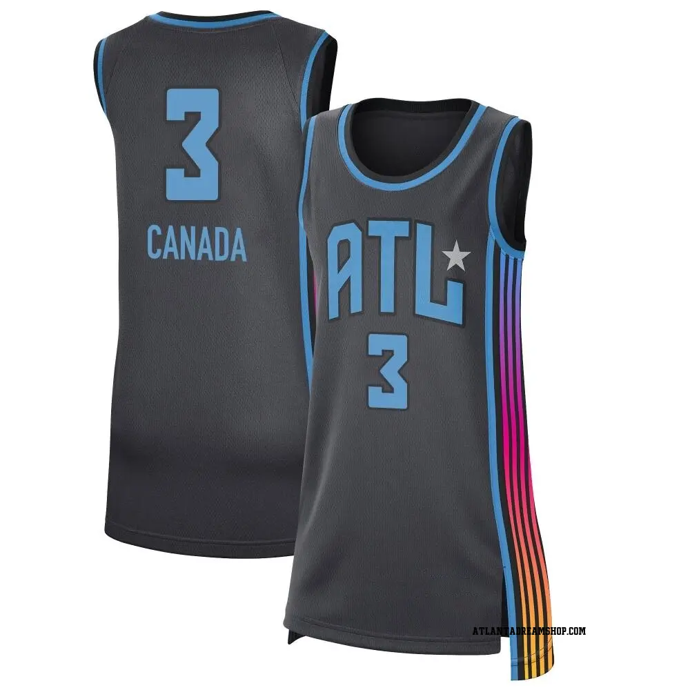 Women's Jordin Canada ＃3 Rebel Edition Victory Black Atlanta Dream 2021 Jersey