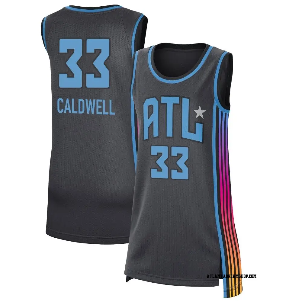 Women's Maya Caldwell ＃33 Rebel Edition Victory Black Atlanta Dream 2021 Jersey