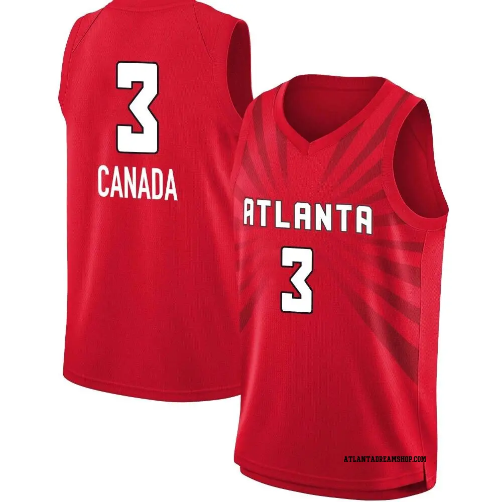 Youth Jordin Canada ＃3 Explorer Edition Victory Red Atlanta Dream 2021 Jersey